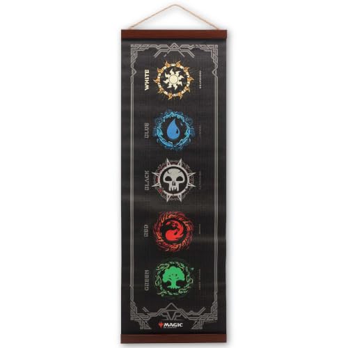 Magic The Gathering Elements Hanging Canvas Banner | Elemental Fantasy Decor for Gaming Room - color: Black/Blue