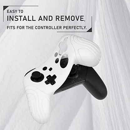 PlayVital Samurai Edition Ergonomic Silicone Skin Protective Case for Nintendo Switch Pro Controller, Soft Anti-slip Controller Grip Protector for Nintendo Switch Pro with Thumb Grip Caps - White - color: White