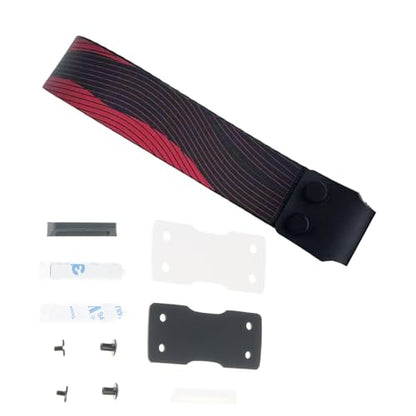 Mechanical Keyboard Ribbon Carrying Strap Heavy-Duty Polyester Wrist Wrap Lanyard for 60 Percent Compact Gaming Keyboards 1-Pair - color: Black red lines