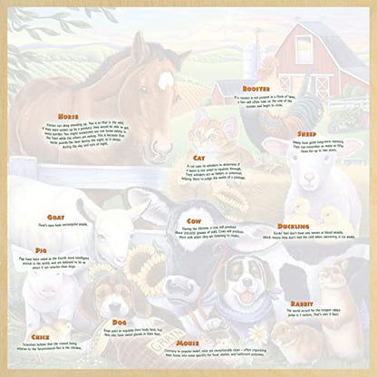 Masterpieces 48 Piece Fun Facts Jigsaw Puzzle for Kids - Farm Friends Wood Puzzle - 12"x12" - style: Farm Friends