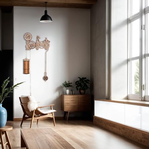 WOODEN.CITY Steampunk Wall Clock Kit – 3D Wooden Puzzle for Adults, Mechanical DIY Clock Model, Working Wall Art (257 Pieces) Made in EU - color: Steampunk Wall Clock