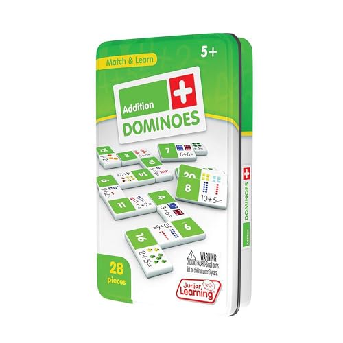 Junior Learning JL481 Addition Dominoes, Multi 7.8 H x 4.7 L x 1.5 W,White
