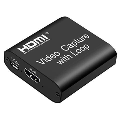 Video Capture Card 4K HDMI Device with Loop Out, Full HD 1080P Game Capture Video Recorder for Live Streaming, Broadcasting or Video Conference,S3/PS4/Xbox One/DSLR/Camcorders - color: UCH602 Video Capture Card with Loop Out