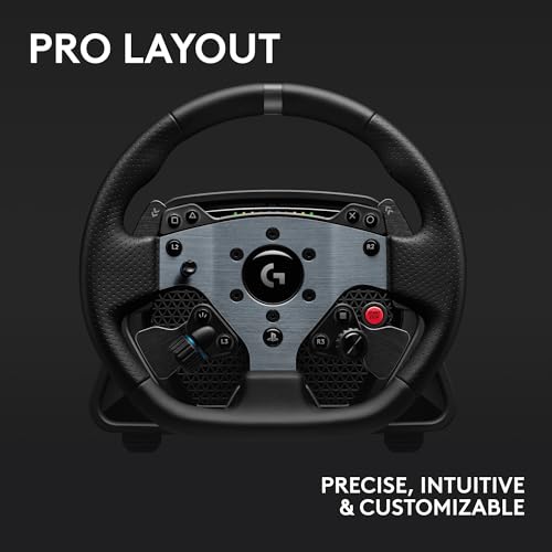 Logitech G PRO Racing Direct Drive Wheel, Hub, & Base for PS5/PS4/PC | Ultra-Realistic Feedback, Magnetic Gear Shift Paddles, Dual Clutch, Button Layout - style: Playstation|PC