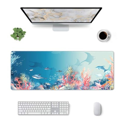 Underwater World Mouse Pad XL Large Mousepad Non Slip Rubber Base Desk Mat for Laptop Computer Gaming 31.5" X 12" - color: Underwater World