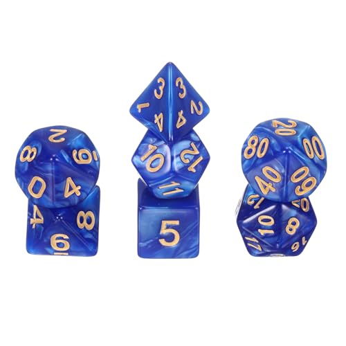 uxcell Polyhedral Dice Set, 7 Pcs Acrylic Dice for Role Playing Table Games Tabletop Gaming Accessories, Pearlescent Blue - color: Pearlescent Blue