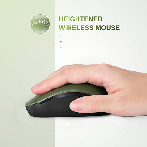 seenda Wireless Mouse for Laptop, 2.4G Noiseless Mouse with USB Receiver - Optical Tracking Portable Computer Mice for Chromebook, PC, Tablet, Windows System, 24 Months Battery Life - Green & Black - color: Green and Black