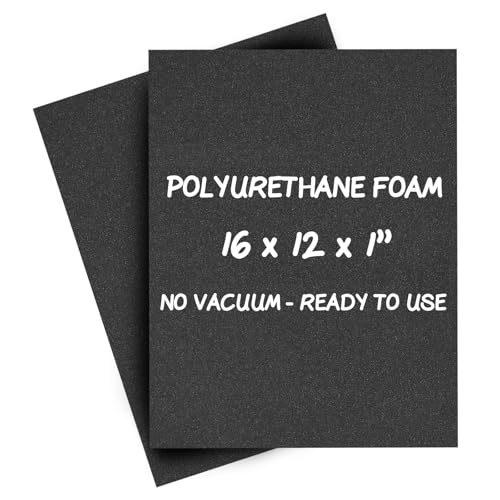 Pick and Pluck Polyurethane Foam Insert 16 × 12 × 1 Inch Thick, 2 Pack | Pre-Cut Grid Foam Sheets, 25–30 Density, Shipped Flat in Rigid Carton for Case Inserts, Toolbox & Jewelry Cases - size: 12x16"