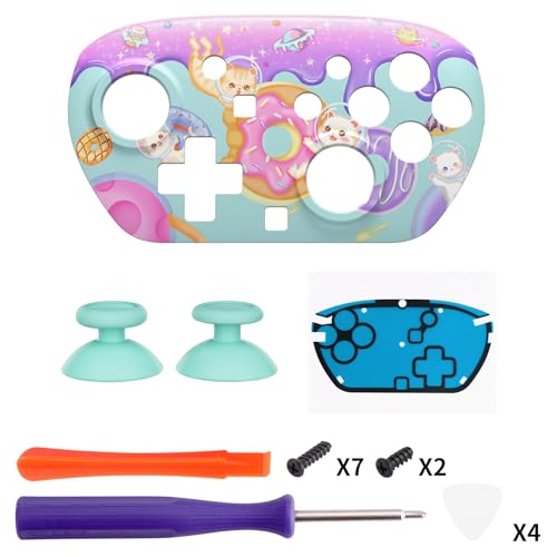 eXtremeRate DIY Replacement Faceplate Shell for Nintendo Switch 2 Pro Controller, Custom Front Housing Case, Thumbsticks and Screwdriver Tools for Switch 2 Pro Controller - Donut Odyssey - color: Donut Odyssey