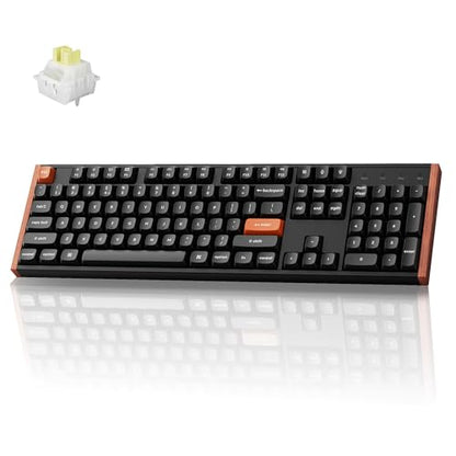 Keychron K10 HE Hall Effect Keyboard, Ultra-Fast Lime Silent Banana Magnetic Switch, Full-Size Tri-Mode Wireless Keyboard with Rapid Trigger, Adjustable Actuation, RGB, Aluminum + Wood Frame - Black - color: Silent Banana Switch - Black