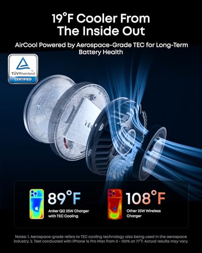 Anker Prime 3-in-1 Qi2.2 MagSafe Compatible 25W Wireless Charging Station | Smart Display with TEC Active Cooling, for iPhone 17, Apple Watch, AirPods Pro, and More (Adapter Included) - color: Phantom Gray