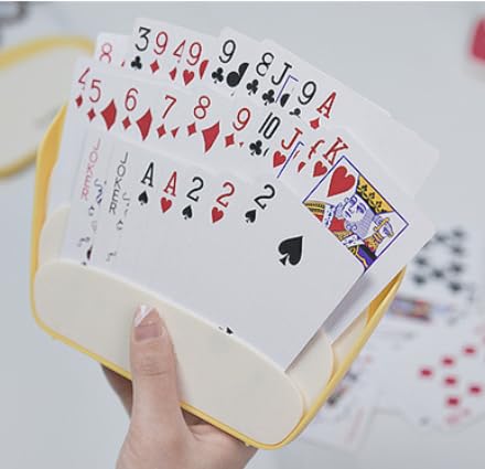 2PCS Foldable Card Holders for Playing Cards, 3-Layer Hands-Free Tabletop Stand for Poker UNO Canasta, Portable Card Game Accessories for Seniors, Family Game Nights, Parties