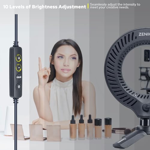 CR5 Video Conference Lighting Kit, 5" Ring Light Clip on Laptop Monitor, Desk Light with Stand Tripod, Bi-Color CRI >95 for Webcam Lighting, Zoom Lighting, Broadcasting, Live Streaming