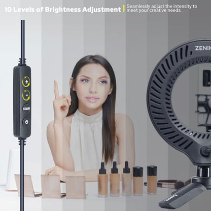 CR5 Video Conference Lighting Kit, 5" Ring Light Clip on Laptop Monitor, Desk Light with Stand Tripod, Bi-Color CRI >95 for Webcam Lighting, Zoom Lighting, Broadcasting, Live Streaming