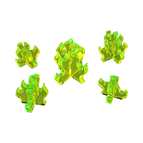 LITKO Flame Markers | for RPG & Wargames | Fluorescent Green | Variety | Toxic flames, acid burns & spell effects | Set of 5, 3 sizes | Multi-part 3mm acrylic | Glue assembly - color: Floursecent Green, size: Variety Pack
