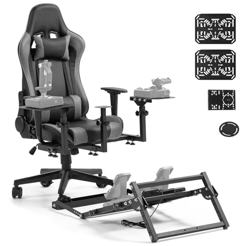 Anman X56 Flight Simulator Cockpit with Pedal Support, Joystick and Hotas Chair Mount Fit for Thrustmaster A10C Hotas Warthog, for Logitech X52, Multifunctional Game Chair (Electronics Not Included)