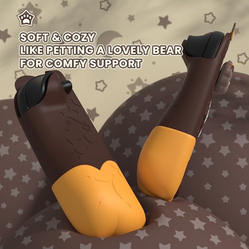 PlayVital Good Night Bear Dockable Case for Nintendo Switch 2 with Stand | Split Design Silicone Joycon Grips, PC Console Hard Shell, 2 Joystick Caps | Cute Protective Cover Bundle – Brown - color: Brown