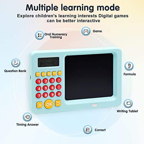 Math Games for Kids Ages 5 6 7 8, LCD Writing Tablet for Kids Educational Math Learning Games, Birthday Gifts for Boys Girls (Blue) - color: Math Writing Tablet