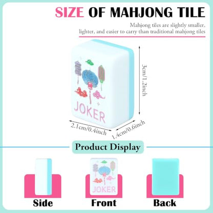 Simgoing 160 Pcs 1.2 Inch American Mahjong Sets Mahjong Tiles Melamine Engraved Multi-Layer Mah Jong Ideal for Home & Party Games, Tiles Only(Modern,Mint Green) - color: Mint Green, style: Modern