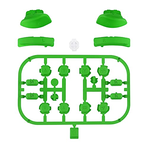 eXtremeRate DIY Full Set Buttons for Nintendo Switch & Switch OLED, Custom Replacement Buttons for JoyCon, ABXY Direction Keys SR SL L R ZR ZL + - Home Capture Trigger Buttons Springs - Green - color: Green