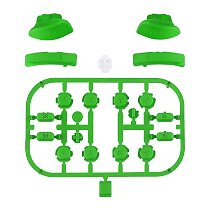 eXtremeRate DIY Full Set Buttons for Nintendo Switch & Switch OLED, Custom Replacement Buttons for JoyCon, ABXY Direction Keys SR SL L R ZR ZL + - Home Capture Trigger Buttons Springs - Green - color: Green