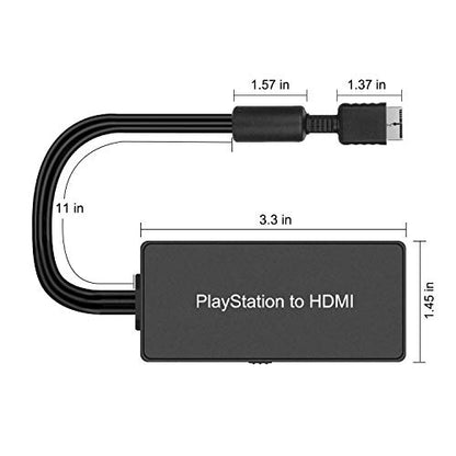 Y.D.F PS2 to HDMI Adapter PS2 HD-Link Cable Converter Support 4:3/16:9 Screen Aspect Ratio Switch Works for PlayStation 1/ PlayStation 2 HD Link Cable PS1 HDMI Adapter Converter