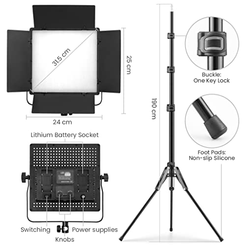 Dimmable Bi-Color RGB LED Video Lights Kit 3200-5600K Professional Panel Lamp for Studio Photography Shooting - color: E