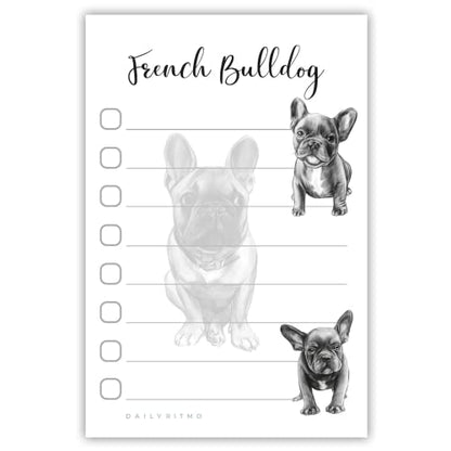 French Bulldog Puppies Sticky to Do List Notepad - Dog Sticky Notes Stationary School Office Supplies for Frenchie Mom | French Bulldog Gifts for Frenchie Lovers | 4" x 6" 50 Pages - size: Frenchie