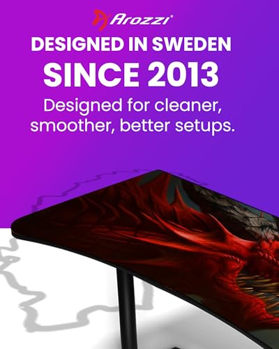 Arozzi Arena Gaming Desk Pad D001 | Full Desk Mouse Pad, Washable Desk Mat, Anti-Slip Rubber Base, Water-Resistant Surface - color: D001