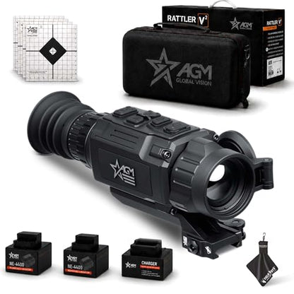 AGM Global Vision Rattler V2 Thermal Imaging Scope for Hunting, High Resolution with High Sensitivity Thermal Optics, Waterproof & Durable, Includes Thermal Targets & Cleaning Cloth - style: 35-384