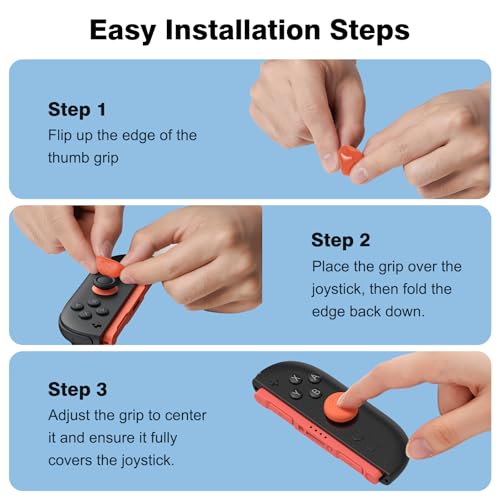 WEOTOO 8 Pack Thumb Grips Compatible with Nintendo Switch 2 (2025), Thumb Grip Caps for Switch 2, Enhanced Gaming Grip Set, Joycon Grip Button Stick Cover, Improve Control- Blue and Orange - color: Blue and Orange