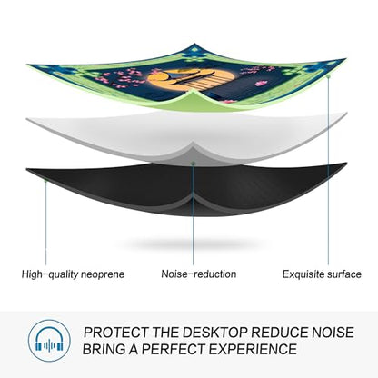 KUNTE Mahjong Mat, Serene Moon, 32"x32" | Non-Slip, Quiet, Waterproof, Foldable, For American Mahjong - color: Serene Moon