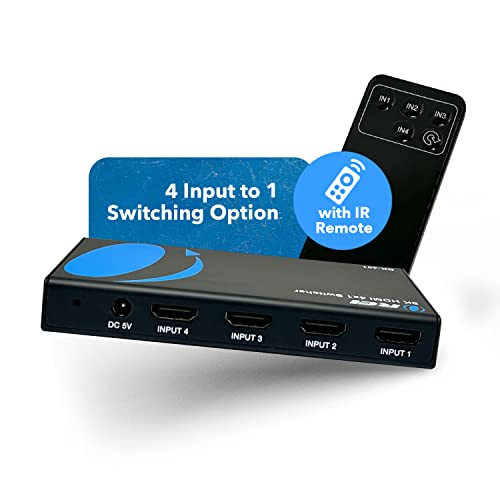 OREI 8K 4x1 HDMI 2.1 Switch 4K @ 120hz Switcher 4 in 1 Out, Support HDR, HDR10, Dolby Vision, HLG 48Gbps for Xbox Series X PS5 Roku Fire TV Monitor Projector Dolby | hdmi switcher 4 in 1 out, hdmi switcher 4k 120hz, 48Gbps, HDR10, Dolby Vision, HLG, PS5/X