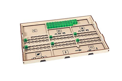 The Broken Token Terraforming Mars Compatible Base Game Organizer - Wood Storage Box with Multiple Trays & Card Shoe - Wooden Game Organizer