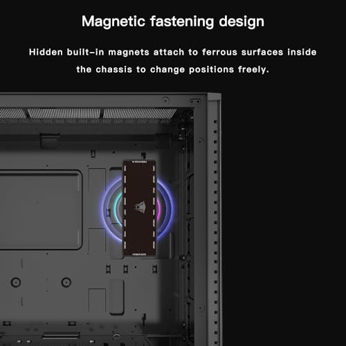 ARGB and PWM Fan HUB,8 Ports for Addressable RGB Lighting with PWM,1 to 8 Multi Way Magnetic backplane Splitter 5V/3PIN ARGB Case Fan Hub Adapter Black