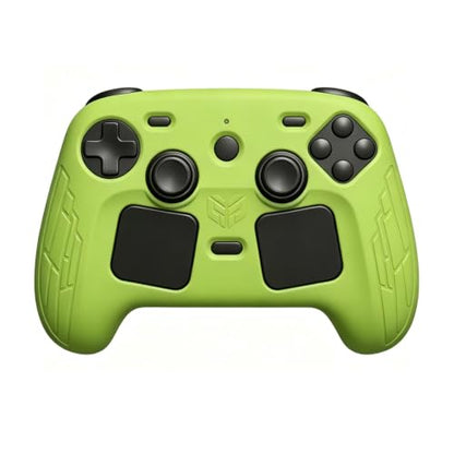 High-Elastic Silicone Protective Case for Steam Controller 2026 Anti-Slip Skin-Friendly Dustproof Anti-Scratch Shock-Absorbing Impact-Resistant Washable Full Cover Shell with 2 Joystick Caps (Green) - color: Green