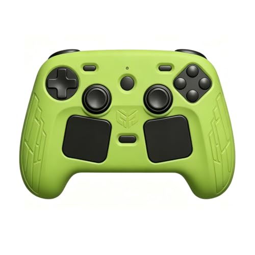 High-Elastic Silicone Protective Case for Steam Controller 2026 Anti-Slip Skin-Friendly Dustproof Anti-Scratch Shock-Absorbing Impact-Resistant Washable Full Cover Shell with 2 Joystick Caps (Green) - color: Green