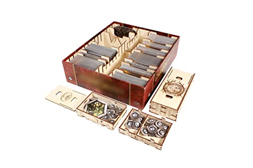 The Broken Token Game Organizer Compatible with The Lord of the Rings: The Card Game Revised Core Set - Wooden Game Organizing Box with Multiple Trays and Dividers - style: The Card Game - Revised Core Set