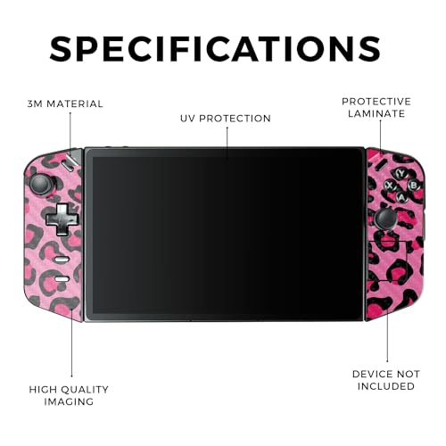 Carbon Fiber Gaming Skin Compatible with Lenovo Legion Go - Pink Leopard - Premium 3M Vinyl Protective Wrap Decal Cover - Easy to Apply | Crafted in The USA by MightySkins - color: Pink Leopard, style: Carbon Fiber Textured Finish