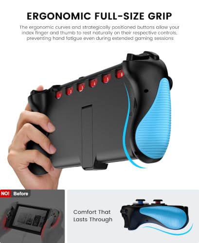 Gammeefy JC700 Switch 2 Controller, Handheld Controller with Ergonomic Grip | Hall Effect Joystick, 8-Color RGB Lighting, Wired Connection | No Latency, Macros, Turbo, 6 Game Slots