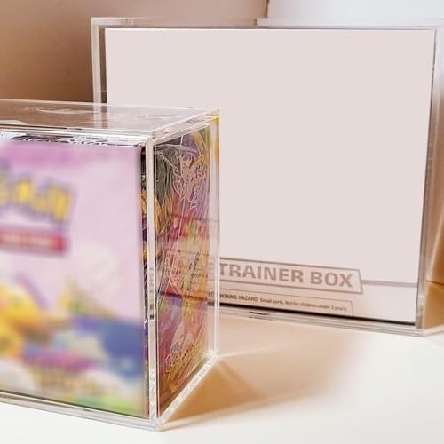 EVORETRO ETB Acrylic Case Protector for Pokemon, Sliding-Lid Design | 4 Pack | 4.0mm Thick | UV-Resistant & Acid-Free | Stackable | Clear | Scratch-Resistant | Not for Booster Box, UPC, SPC - style: ETB Lid (4)