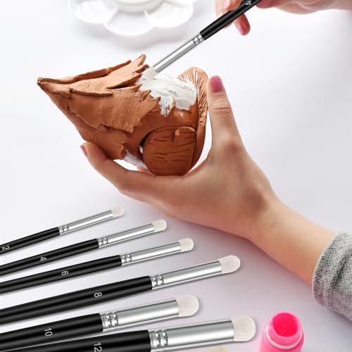 Dry Brush Set, 6 Different Sizes | Professional Art & Advanced Acrylic Paint Brushes, Detail Paint Brush, Model Wargames Miniature, Watercolor Oil Painting