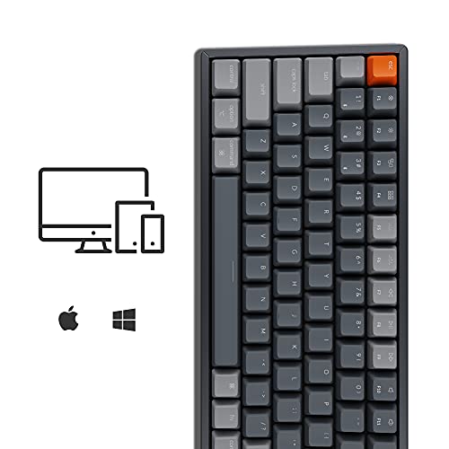 Keychron K4 RGB Hot Swappable Mechanical Keyboard, 96% Layout Bluetooth Wireless/USB Wired Computer Keyboard with Super Brown Switch Aluminum Frame for Mac Windows-Version 2 - color: Keychron Super Brown Switch, size: Version 2