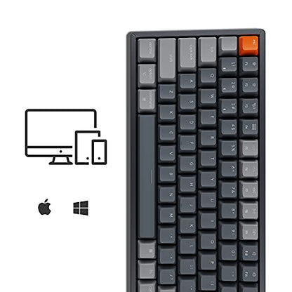 Keychron K4 RGB Hot Swappable Mechanical Keyboard, 96% Layout Bluetooth Wireless/USB Wired Computer Keyboard with Super Brown Switch Aluminum Frame for Mac Windows-Version 2 - color: Keychron Super Brown Switch, size: Version 2