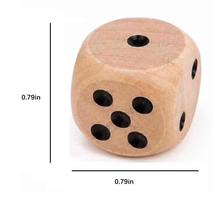 10Pcs Wooden D6 Dice Set, 20mm Round Corner, 6 Sided Gaming Dice for Adults Standard Game Dice