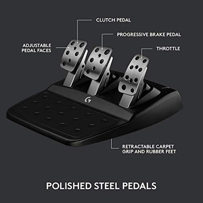 Logitech G923 Racing Wheel and Pedals for Xbox X|S, Xbox One and PC featuring TRUEFORCE up to 1000 Hz Force Feedback, Responsive Pedal, Dual Clutch Launch Control With Cleaning Kit