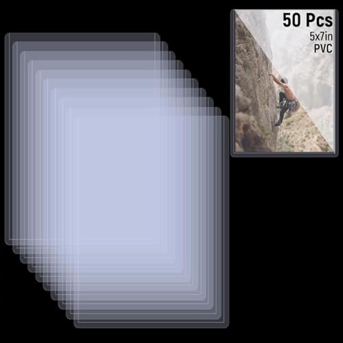 50ct 5x7 Toploaders - Clear Rigid Photo Protectors Durable Card Protectors for Trading Cards, Photos & Collectibles, Hard Plastic Sleeves, Fits 5x7 Inch Sheets