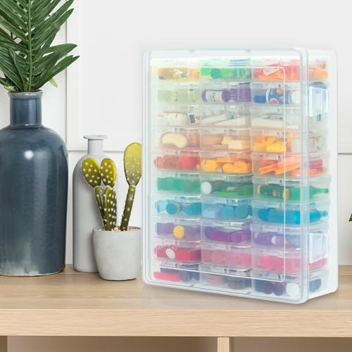 30Pcs Clear Minibrand Organizer with Hinged Lid, Mini Brand Collector for Shopkins, Real Littles(Mini Brands Are Not Included)