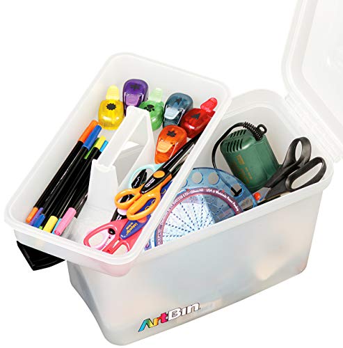 ArtBin 8408AB Sidekick Carrying Case, Portable Art & Craft Organizer with Handle, [1] Plastic Storage Case, Translucent, 8408AB - size: Standard