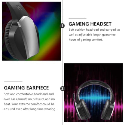 Tofficu Noise Cancelling Gaming Headset with Microphone Stereo Wired Over-Ear Headphones for Computer, Skin-Friendly Plastic Material, for Playing Games and Chat